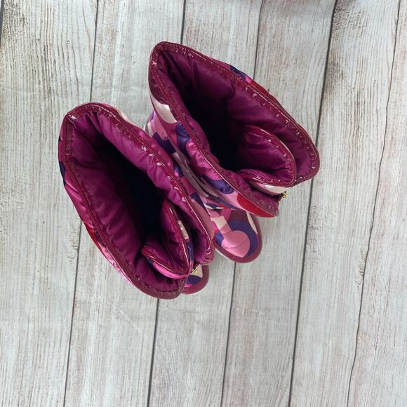 Coach Jolt Signature Puff Womens Sz 10B Snow Boots Pink Purple - Picture 7 of 9